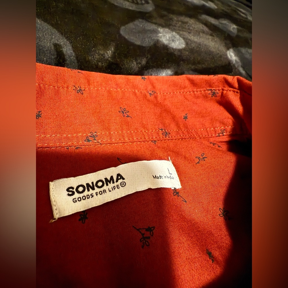 Sonoma Burnt orange button up shirt - Picture 3 of 4